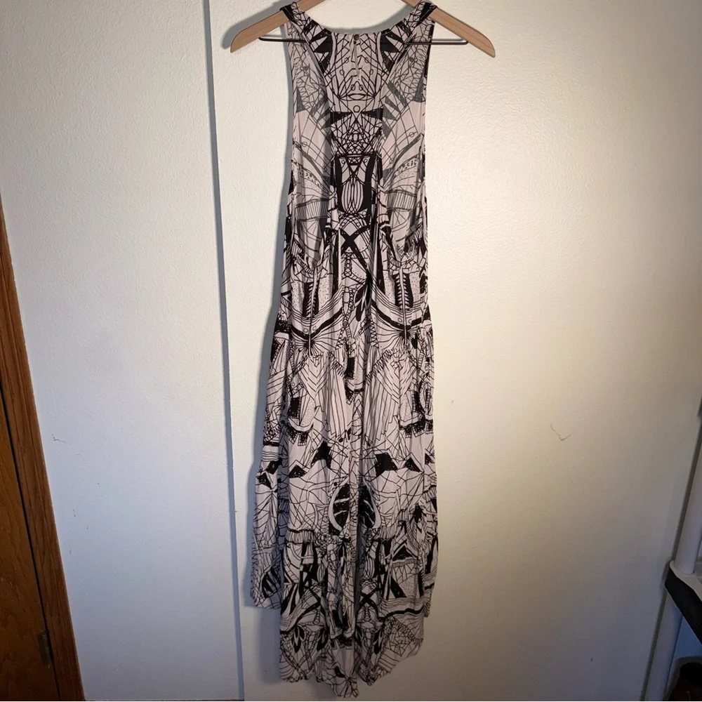 FREE PEOPLE La Mar high low abstract print lightweight flowy sleeveless dress M - Picture 6 of 6